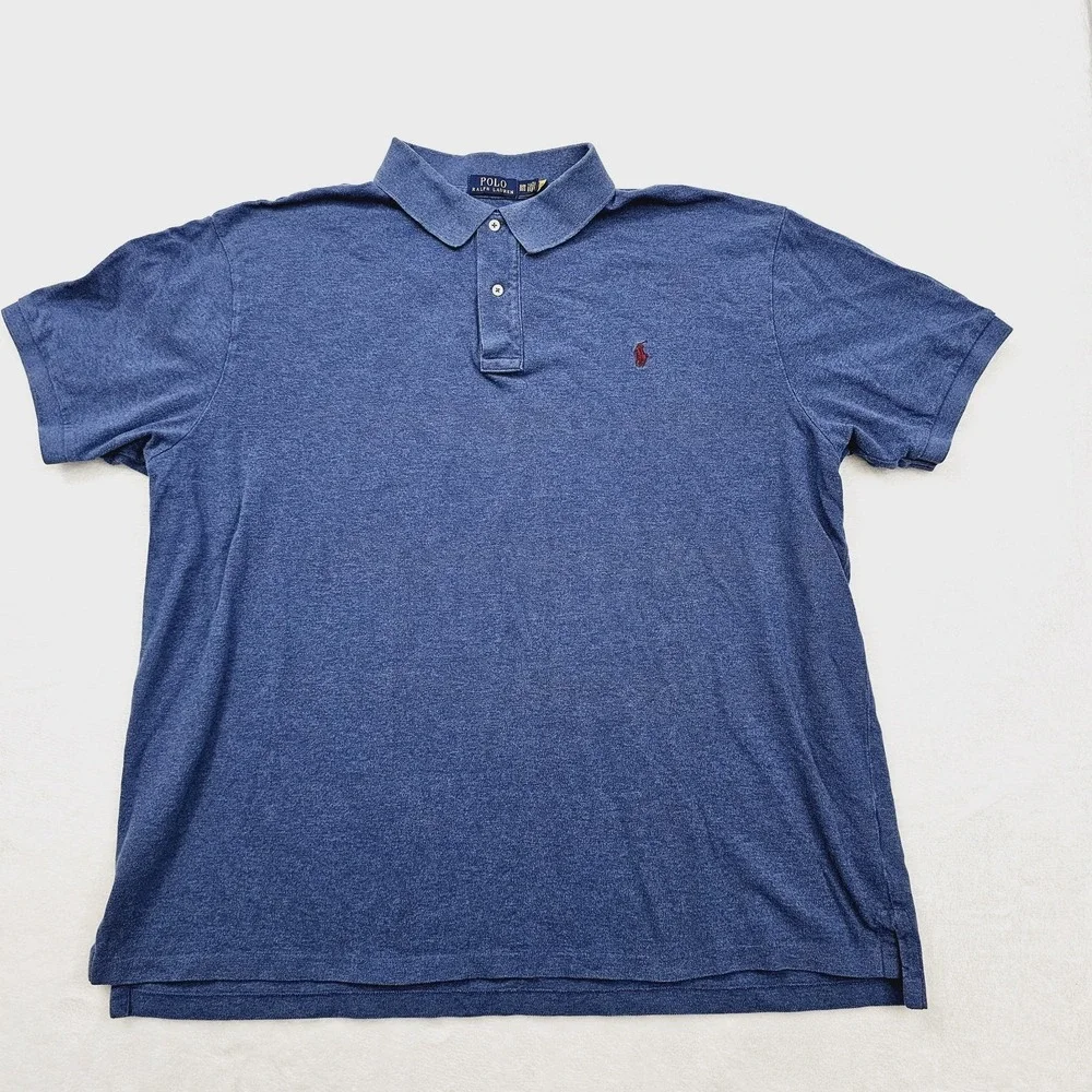 Polo Ralph Lauren Polo Shirt‎ Mens 3XB BIG Blue Short Sleeve Pony Casual Cotton